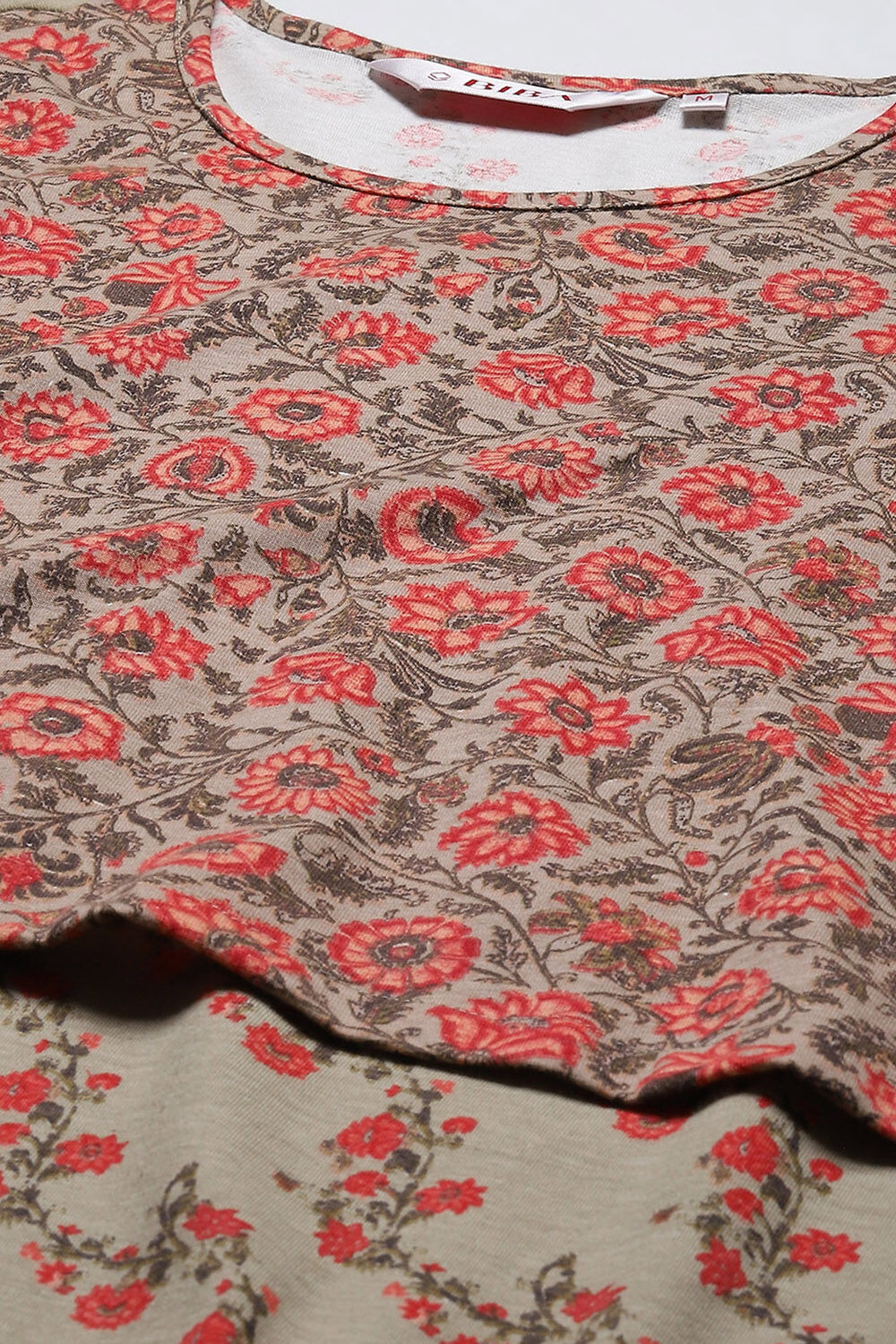 Sage Green Cotton Blend Printed Nightdress image number 1