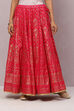 Fuchsia Flared Art Silk Skirts image number 2