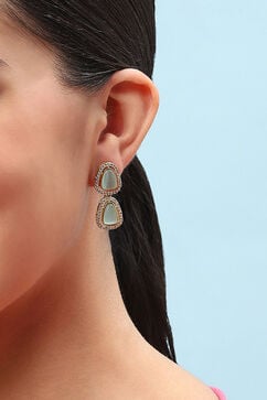 Mint Green Brass earrings image number 3