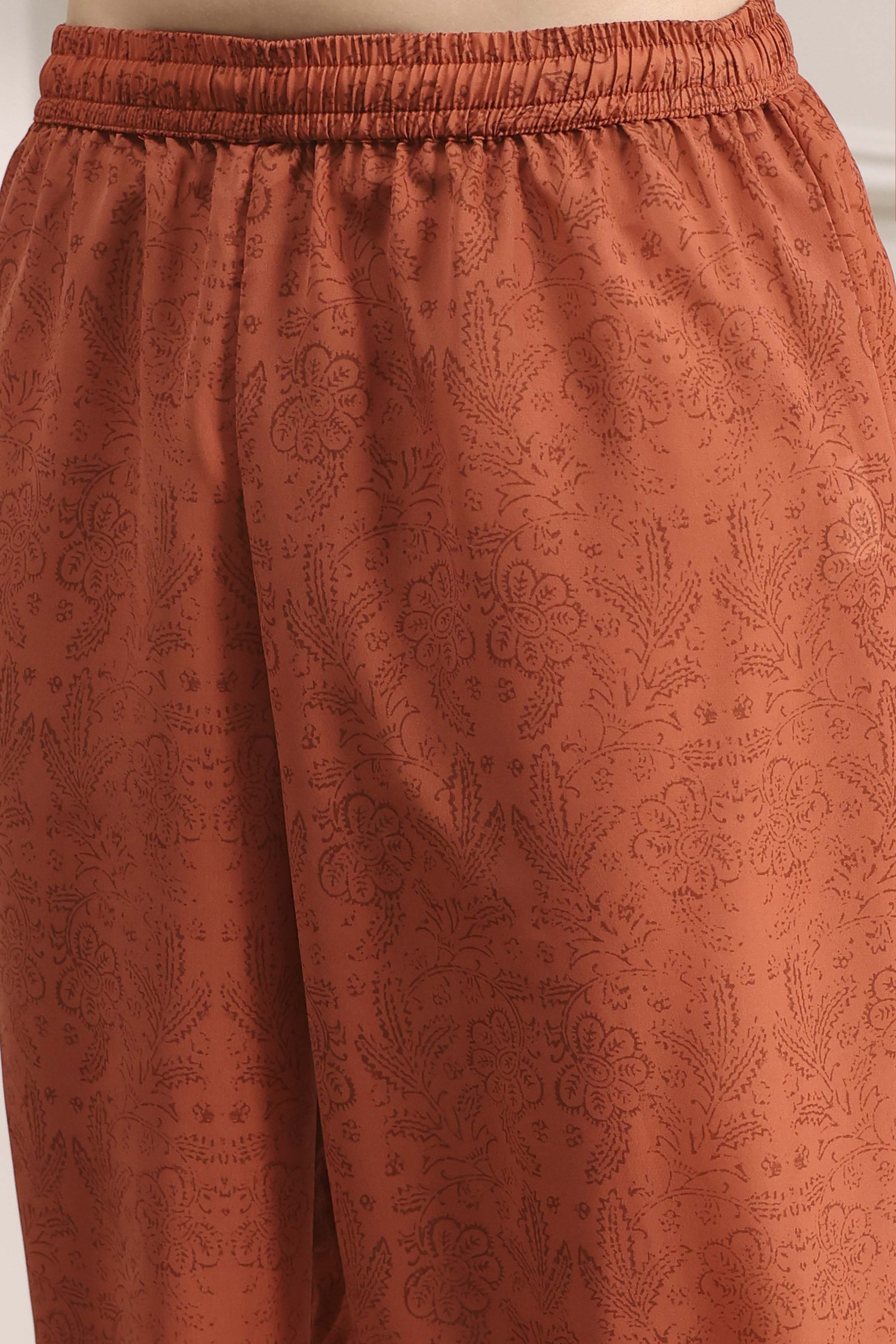 Blue Printed Straight Suit Set image number 2