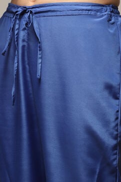 Blue Art Silk Straight Kurta Regular Pant Suit Set image number 2