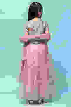 Green Cotton Tissue Blouse Tiered Lehenga & Net Dupatta image number 5