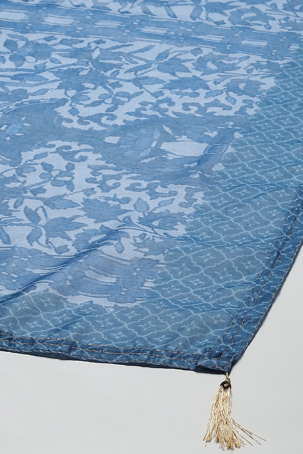 Beige Pink Chanderi Unstitched Suit set image number 4