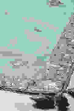 Pastel Blue Cotton Anarkali Kurta Sharara Suit Set image number 3