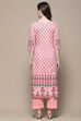 Pink Cotton Blend Digital Print Unstitched Suit Set image number 6
