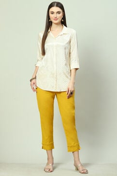 Ochre Cotton Flax Slim Pants image number 5