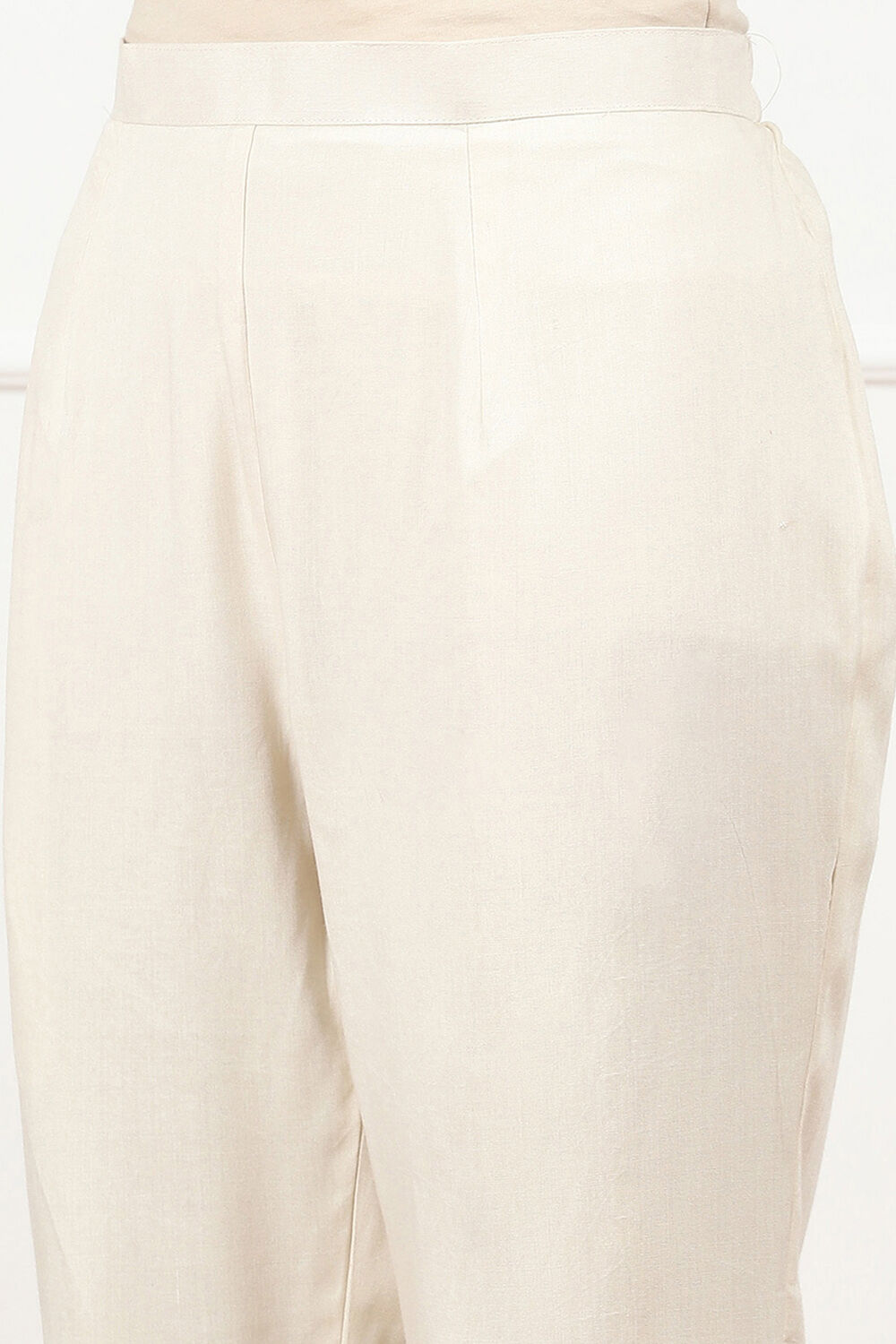 Beige Linen Floral Printed Unstitched Suit Set image number 4