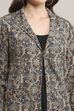 Brown Viscose Straight Printed Jacket image number 1