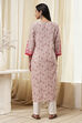 Nude Straight Kurta image number 3