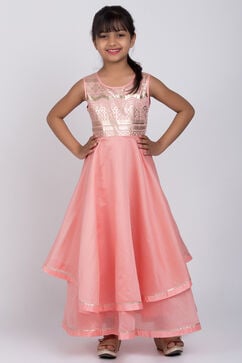Peach Poly Modal Flared Gown image number 0