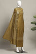 Peach Cotton Printed Embroidered Unstitched Suit Set image number 4