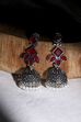 Dark Pink Stone Earrings image number 0