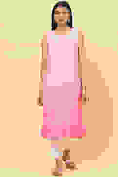 Pink LIVA Fusion Wear Set With Shrug image number 2