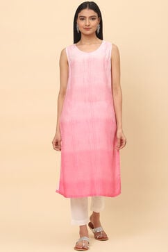 Pink LIVA Fusion Wear Set With Shrug image number 2