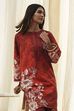 Rust Cotton Floral Straight Kurta Set image number 7