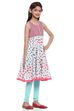 Coral And Turquoise Cotton Anarkali Suit image number 2