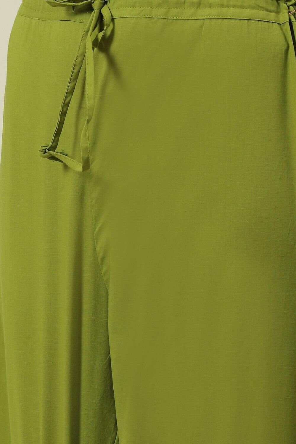 Turquoise Printed Cotton Straight Suit Set image number 2