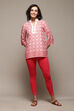 Pink Cotton Blend Solid Churidar image number 0