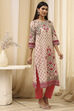Yellow Cotton Straight Printed Kurta image number 3