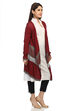 Dark Blue Cotton Front Open Printed Shrug image number 2