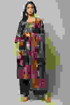 Choco Brown Viscose Straight Kurta Palazzo Suit Set image number 6