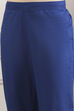 Indigo Cotton Solid Straight Suit Set image number 2