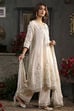 Off White Cotton Silk Anarkali Suit Set image number 5