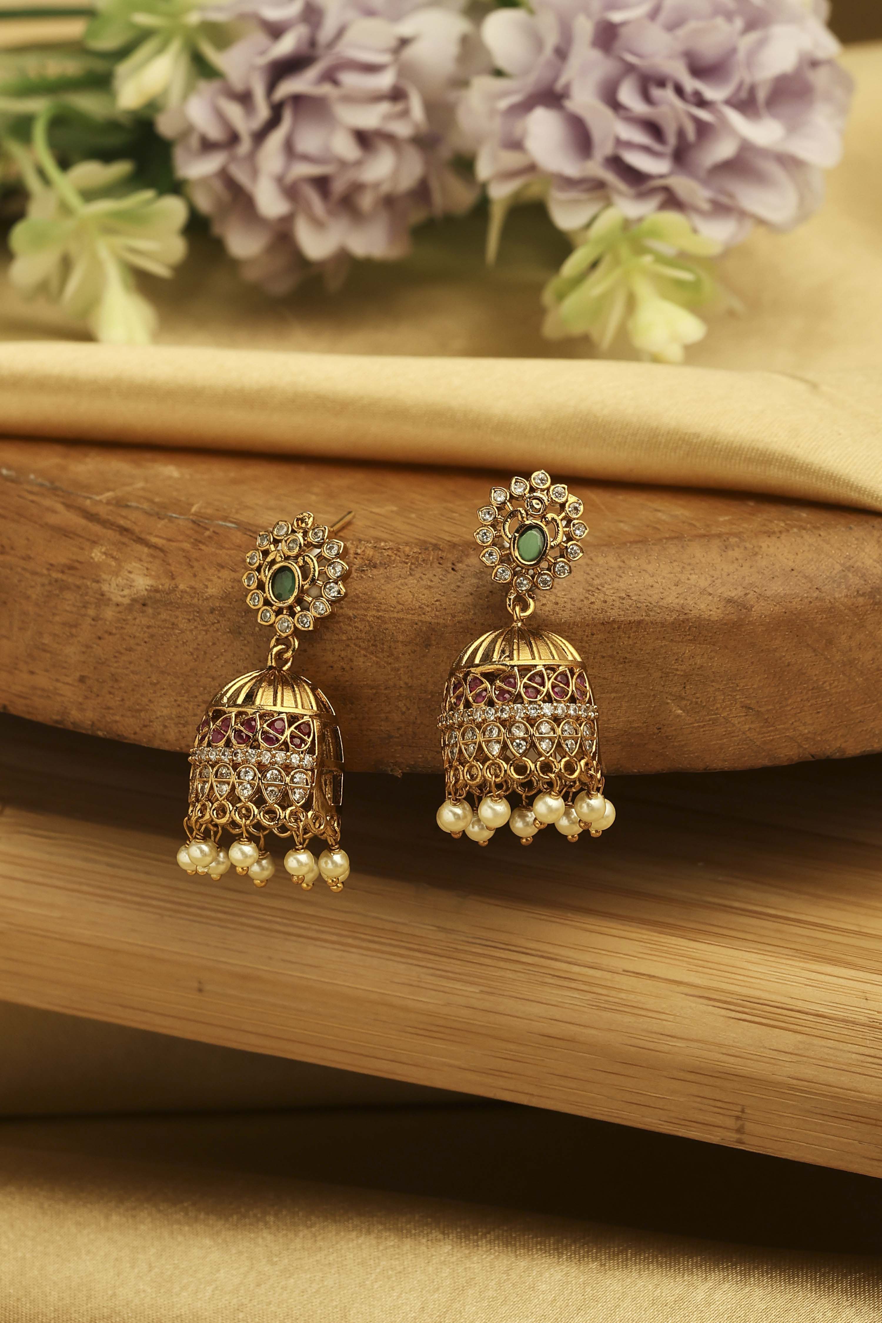 Multicolor Brass Jhumka image number 0