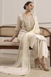 Off-White Embroidered Straight Suit Set