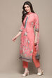 Pink Cotton Blend Floral Digital Print Unstitched Suit Set image number 5