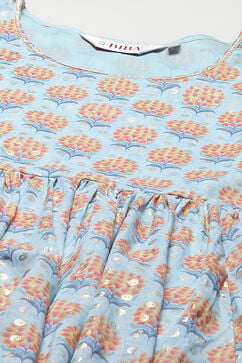 Light Blue Cotton Straight Kurta Garara Suit Set image number 1