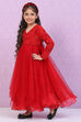 Red Nylon Flared Gown image number 2