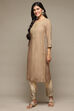 Brown Rayon Straight Kurta Pants Suit Set image number 3