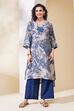 Blue Viscose Blend Straight Kurta Pants Set image number 6