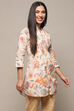 Off White Cotton Straight Kurti image number 4