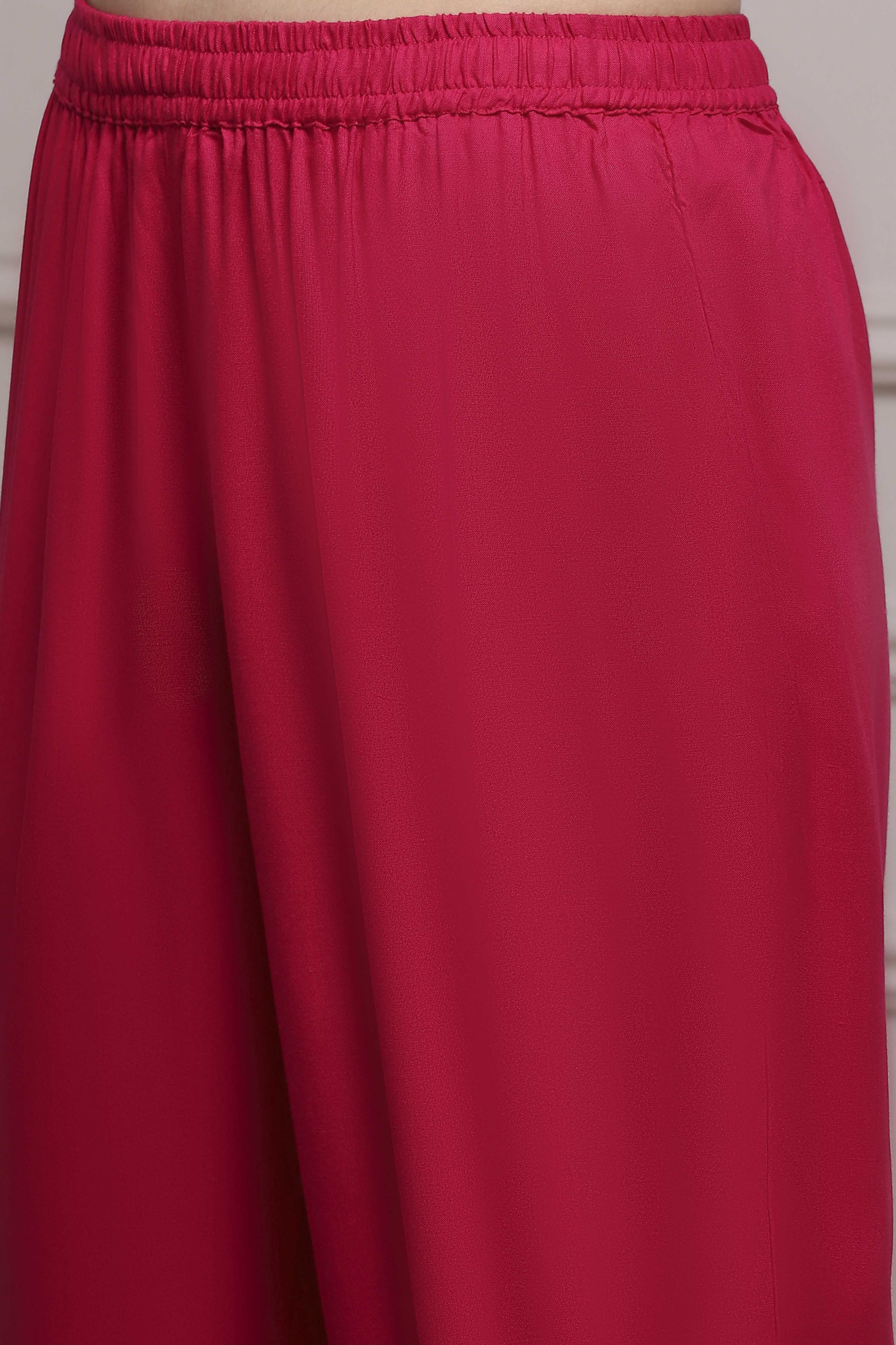 Pink Printed Straight Suit Set image number 2