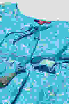 Aqua Printed Rayon Top With Mirror Detail image number 1