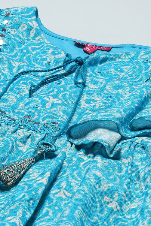 Aqua Rayon Gathered Top image number 1