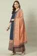 Blue Solid Cotton Straight Kurta Sharara Suit Set image number 5