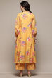 Yellow Poly Viscose A-Line Printed Kurta Palazzo Suit Set image number 5