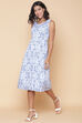 White Cotton Indie Mickey Printed Dress image number 5