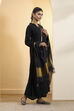 Black Cotton Zari Dupatta image number 2