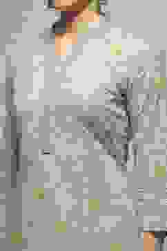 Blue Cotton Hand Block Print Unstitched Suit Set image number 2