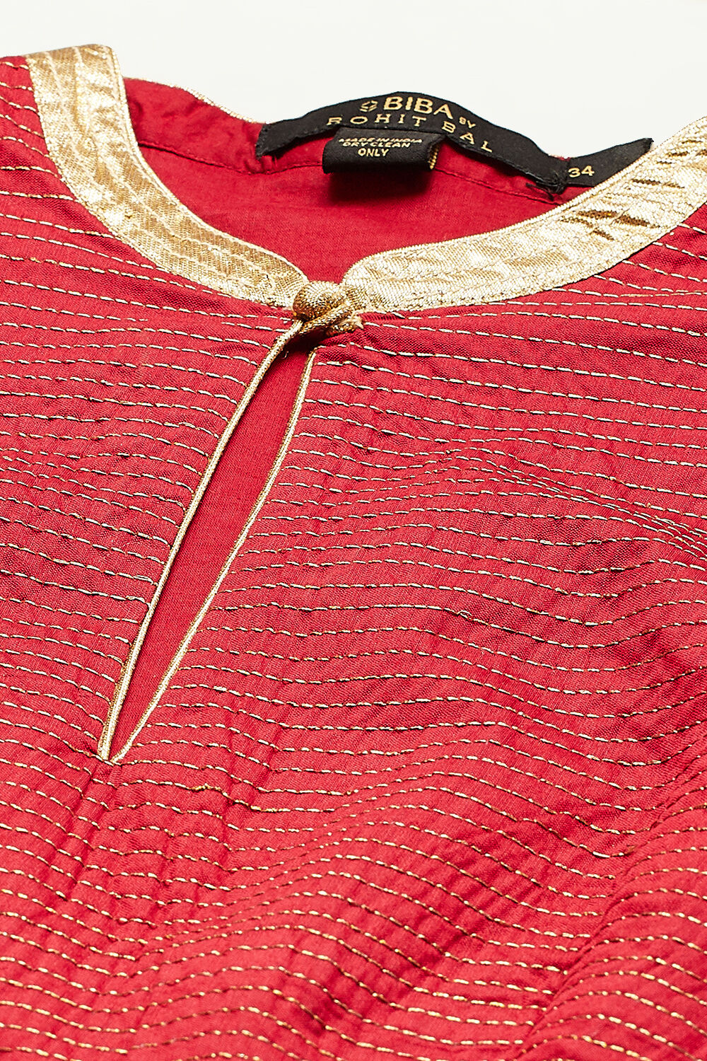 Rohit Bal Red Chanderi Silk Anarkali Solid Suit Set image number 1