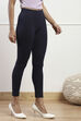 Black Cotton Blend Solid Leggings image number 3