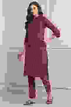 Red Poly Viscose Printed Kurta Set image number 3