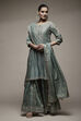 Sap Green Cotton Silk Suit Set image number 1