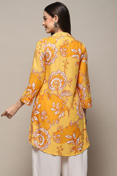 Yellow Rayon Straight Kurta image number 3