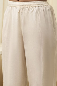 Off-White Cotton Asymmetric Co-ord Set image number 2