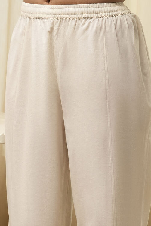 Off-White Cotton Asymmetric Co-ord Set image number 2